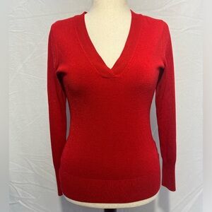 New York & Company Classic Red V-Neck Sweater